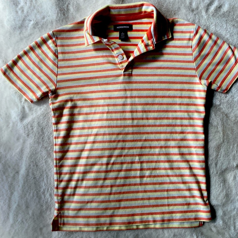 Kids' Striped Polo Nordstrom boys size large 10-12
